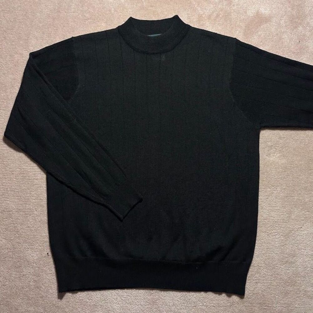 Harve Benard Black Wool Blend Mock Neck Sweater Size 1X